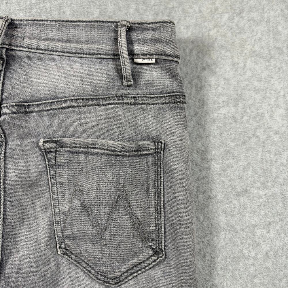 MOTHER Hustler Ankle Fray Daytona Nights Jeans Size 29 Gray Denim Raw Hem - Picture 9 of 11